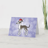 Kerst Greyhound/Whippet/Italiaans Greyhound Feestdagen Kaart (Voorkant)