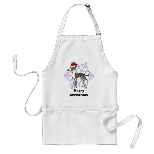 Kerst Greyhound/Whippet/Italiaanse Greyhound Standaard Schort (Voorkant)