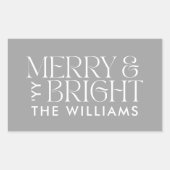 Kerst grijs modern minimaal elegant eenvoudig rechthoekige sticker (Voorkant)