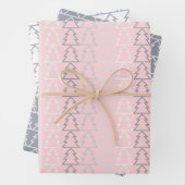 Kerst grijs wit roze zilver eenvoudige elegante oo inpakpapier vel (In situ)