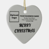 Kerst-grijze hartvorm keramisch ornament (Rechts)