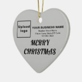 Kerst-grijze hartvorm keramisch ornament (Links)