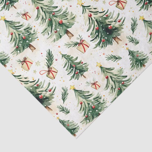 Kerst grillige pijnbomen patroon tissuepapier (Detail)