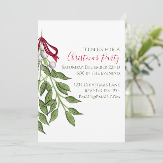 Kerst grillige Schattigee Mistletoe Waterverf Kaart (Staand voorkant)