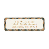 Kerst Groen  Art Deco Retouradres Etiket (Voorkant)