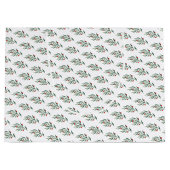 Kerst groen bladeren & bessen groot cadeauzakje (Voorkant)