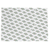 Kerst groen bladeren & bessen groot cadeauzakje (Achterkant)