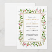 Kerst Groen Bruids douche uitnodiging (Voorkant / Achterkant)