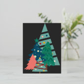Kerst Groen Design Folie Feestdagen Briefkaart (Staand Voorkant)