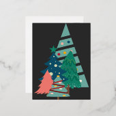 Kerst Groen Design Folie Feestdagen Briefkaart (Voorkant / Achterkant)