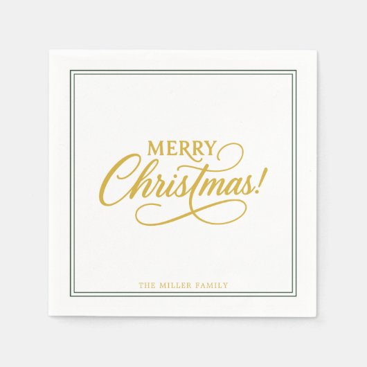 Kerst Groen en goud, elegant Servet (Voorkant)