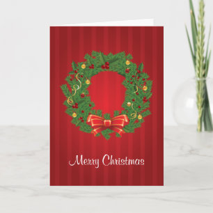 Kerst, groen en rood feestdagen kaart