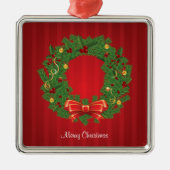 Kerst, groen en rood metalen ornament (Voorkant)