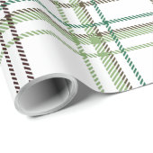 Kerst-groen en rood-timmerhuis cadeaupapier (Rol Hoek)