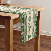 Kerst groen en wit tafel runner 16 "x 108" lange tafelloper (Voorbeeld)