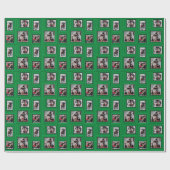 Kerst groen foto inpakpapier (Vlak)