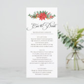 Kerst groen gebladerte elegante bruiloft menu (Staand voorkant)