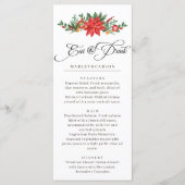 Kerst groen gebladerte elegante bruiloft menu (Voorkant)