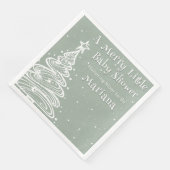 Kerst Groen Genderneutraal Baby shower Servet (Hoek)