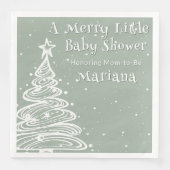Kerst Groen Genderneutraal Baby shower Servet (Voorkant)