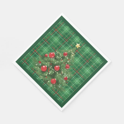 Kerst groen geplakt met rood servet (Hoek)