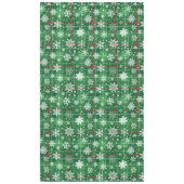 Kerst groen geplakt met witte sneeuwvlokken tafelkleed (Voorkant)
