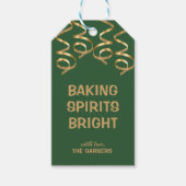 Kerst Groen Goud Bakken Spirits Cadeaulabel (Voorkant)
