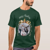 Kerst groen goud bauble familie foto t-shirt (Voorkant)
