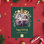 Kerst groen goud bauble zakelijke foto logo feestdagenkaart