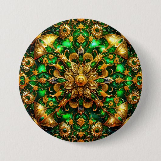 KERST ~ Groen Goud Button ~ (Voorkant)