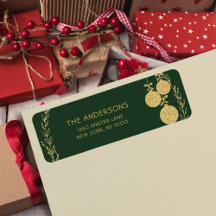 Kerst Groen Goud Glitter Retouradres