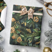 Kerst Groen Goud Moody Feestelijk Groen Cadeaupapier