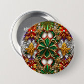 KERST ~ Groen Goud Witte Button ~ (Voorkant /achterkant)