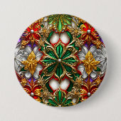 KERST ~ Groen Goud Witte Button ~ (Voorkant)