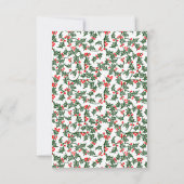 Kerst Groen Hulst Feest Bewerkbare 3.5x 5" Reactie Kaart (Achterkant)