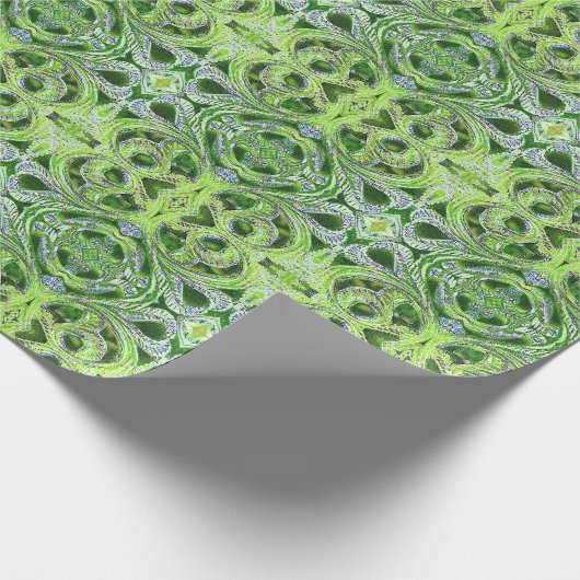 Kerst Groen  Kant Cadeaupapier (Hoek)