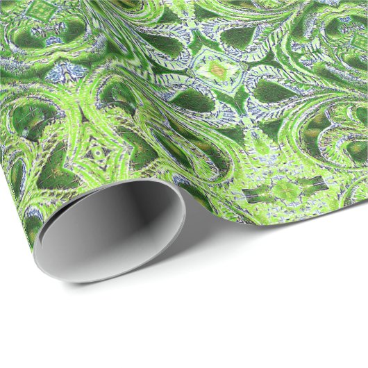 Kerst Groen  Kant Cadeaupapier (Rol Hoek)