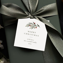 Kerst groen minimale typografie wit cadeau bedankjes labels