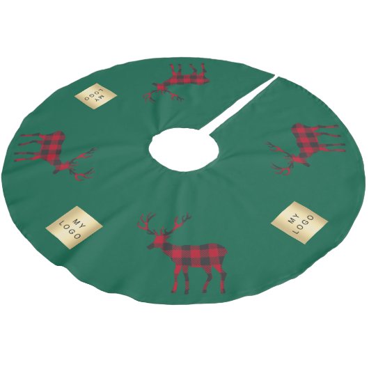 Kerst groen rendier rode plaid business logo kerstboom rok (Gekanteld)