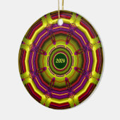 KERST ~ Groen Rood Geel Paarse 2024 Keramisch Ornament (Links)
