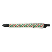 Kerst Groen Rood Geometrisch Puzzel Stuk Patroon Zwarte Inkt Pen (Bodem)