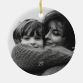 Kerst groen & rood geplakt gebonden met boog foto keramisch ornament (Achterkant)