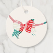 Kerst groen & rood geplakt gebonden met boog vakan bedankjes labels (Voorkant)