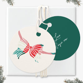 Kerst groen & rood geplakt gebonden met boog vakan bedankjes labels