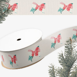 Kerst groen & rood geplakt gebonden met boog vakan grosgrain lint