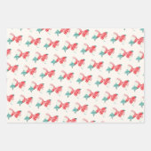 Kerst groen & rood geplakt gebonden met boog vakan inpakpapier vel (Voorkant 2)