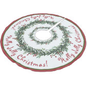 Kerst, groen, rood, Holly Jolly Kerstboom Rok (Gekanteld)