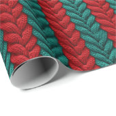 Kerst Groen & Rood Warm Breien Wrapping Papier (Rol Hoek)
