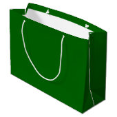 Kerst Groen Stevige Kleur Groot Cadeauzakje (Achterkant Gekanteld)