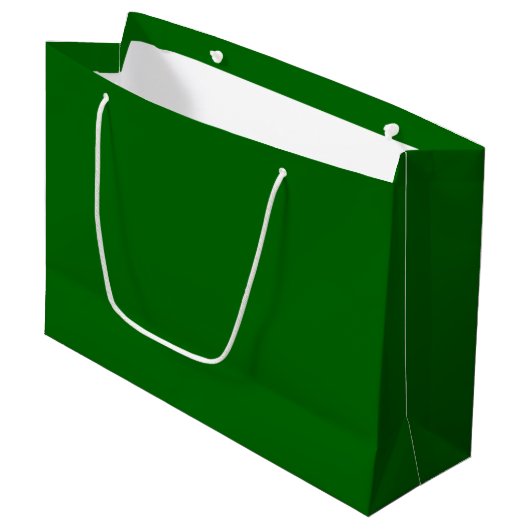 Kerst Groen Stevige Kleur Groot Cadeauzakje (Voorkant Gekanteld)
